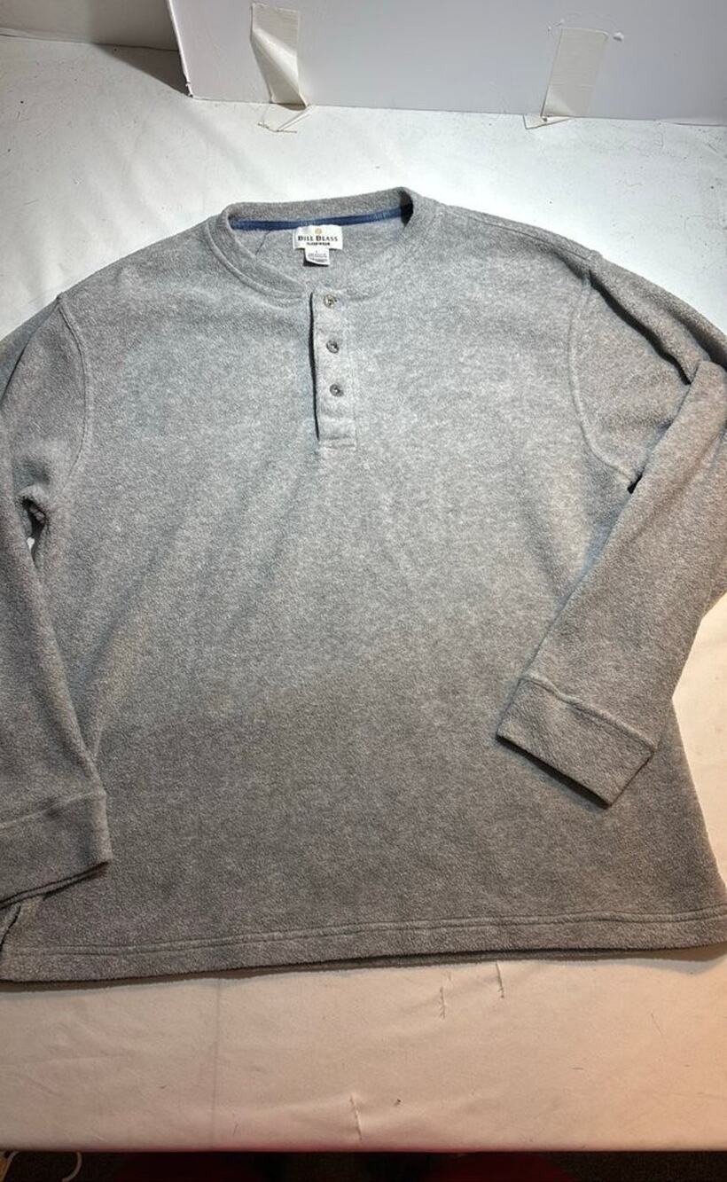 Bill Blass Sleepwear Gray Henley Shirt